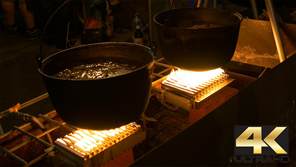 Night Cauldron Food Cooking