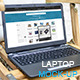 Laptop Mock-Up Wood Garden - GraphicRiver Item for Sale