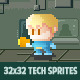 32x32 Tech spritesheet - GraphicRiver Item for Sale