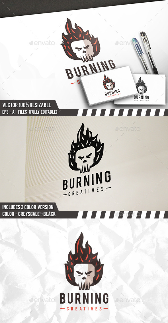 Burning Skull Logo