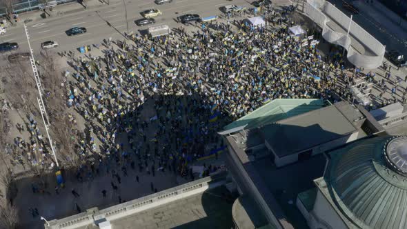 Ukrainian Community And Supporters At The Rally Against Russian Invasion Held In Front Of Vancouver