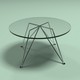 A glass table on metal nickel-plated legs - 3DOcean Item for Sale