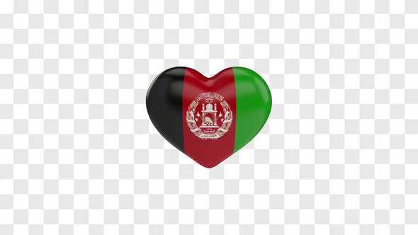 Afghanistan Flag on a Rotating 3D Heart