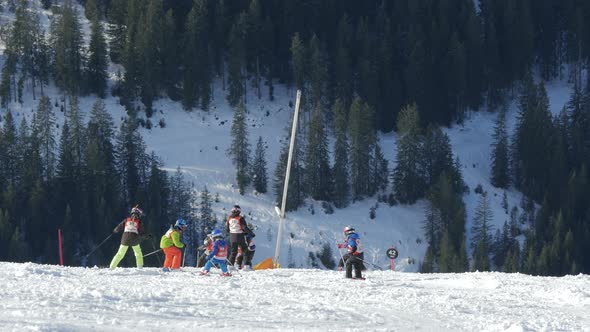 Group of people skiing