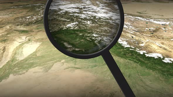 Magnifying Glass Finds Lahore City on the Map
