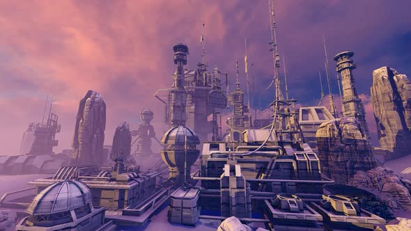 Fantasy city on an ice planet alt