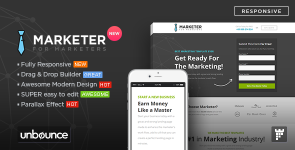 Marketer - Premium Marketing Unbounce Template