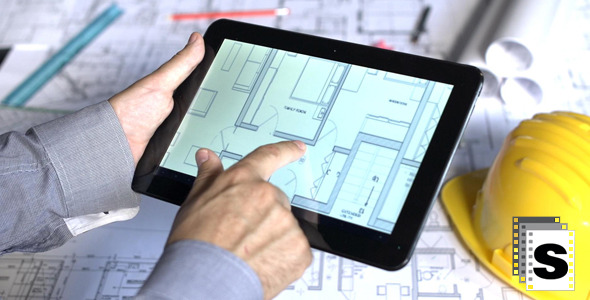 Tablet With Blueprints
