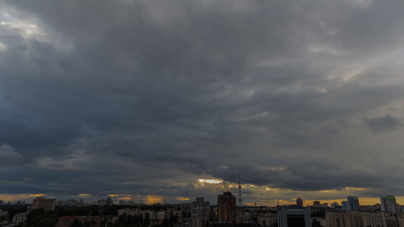 City Storm Clouds In Motion 1