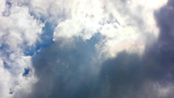 Moving Clouds And Blue Sky.