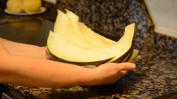 Melon Served Graciously In A Bowl