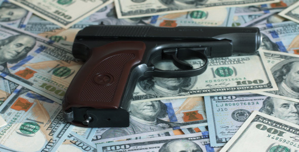 Hundred-Dollar Bills And A Gun