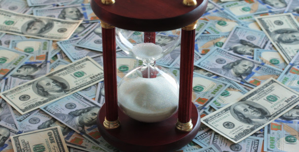 Hourglass On Dollar Bills