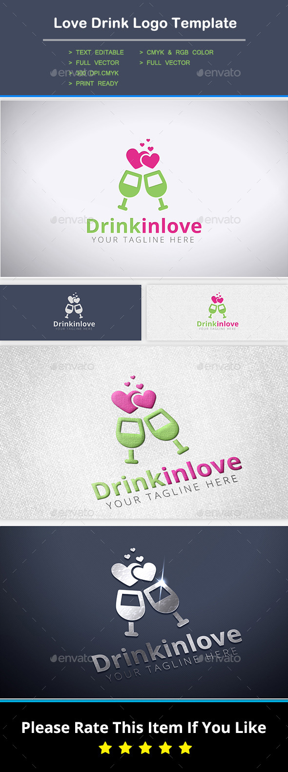 Love Drink Logo Template