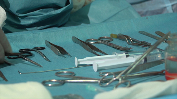 Surgical Instruments On A Tray