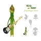 Asparagus Playing Bass with Band - GraphicRiver Item for Sale