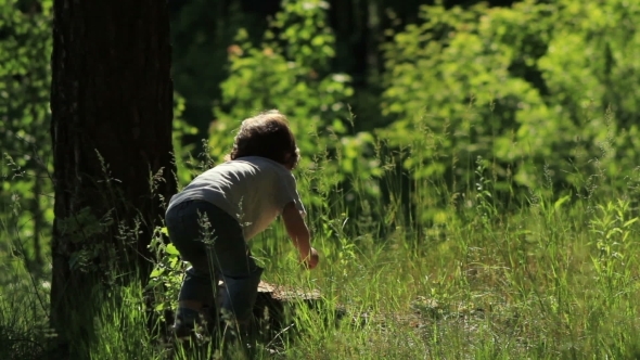 Child Playing Outdoors