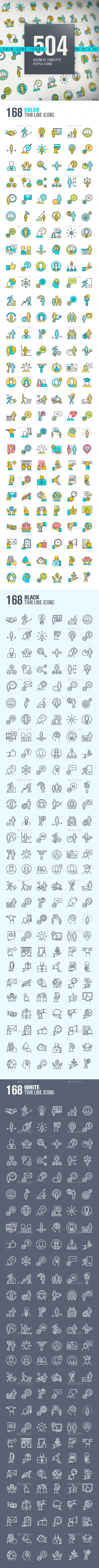 Thin Line People Icons