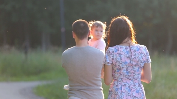 Beautiful Mother And Baby Outdoors. Nature.