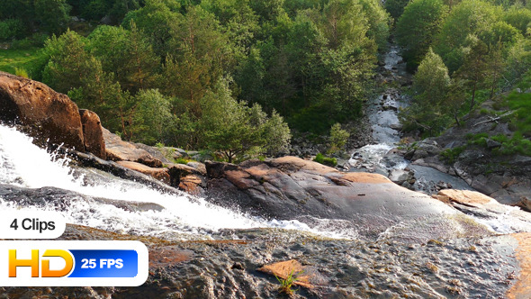 Waterfall in Mountains of Norway