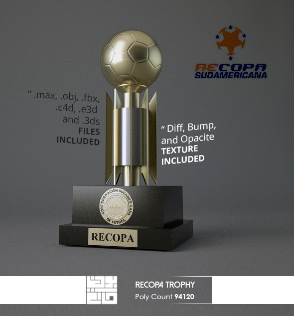 Recopa Sudamericana Trophy 3D Model