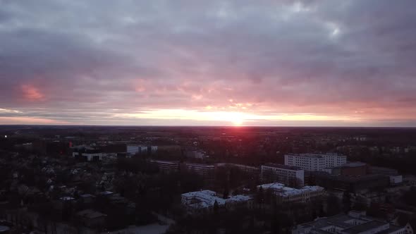 sunset in city of Tartu