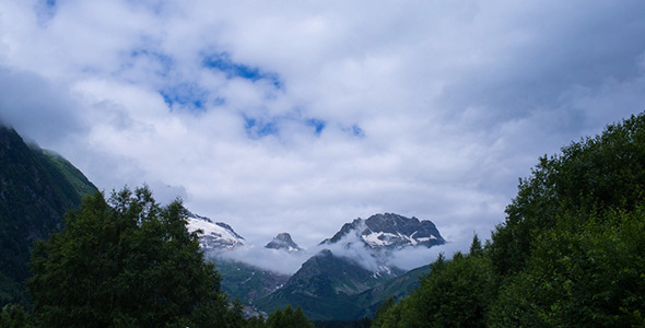 Mountain in Moving Clouds 4