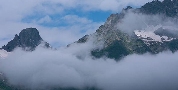 Mountain in Moving Clouds 9