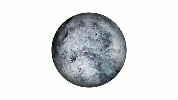 3d Spinning Eris Planet On White Background