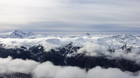 Beautiful Time Lapse View of Whistler Mountain and Canadian Nature Landscape