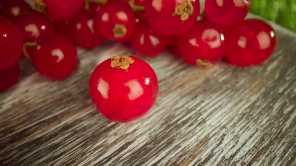 Redcurrants on a Wooden Table