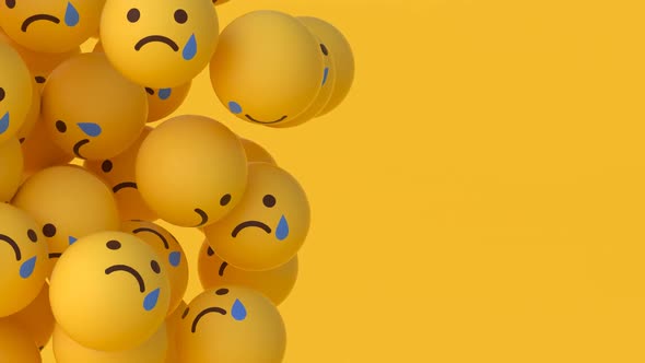'Sad' Emoji Balls - Floating #3 (Left)