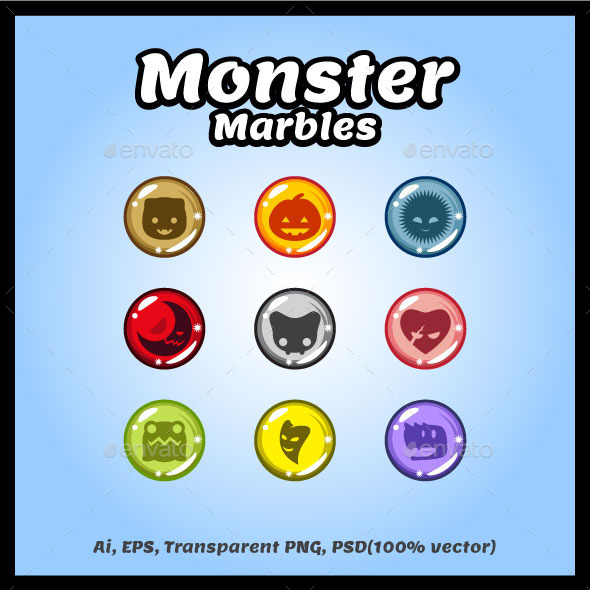 Monster Marbles Vector