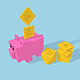 Square Pig Money-box - 3DOcean Item for Sale