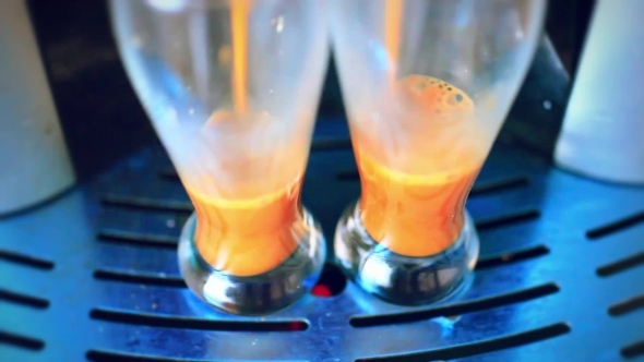 Professional Coffee Machine Making Espresso