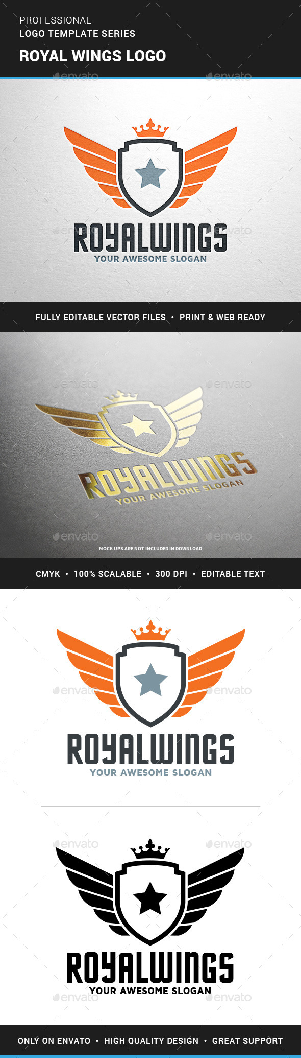 Royal Wings Logo Template
