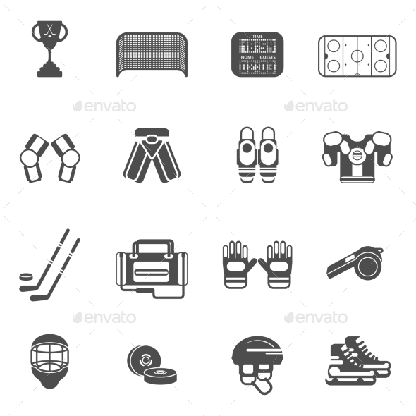 Ice Hockey Icons Set