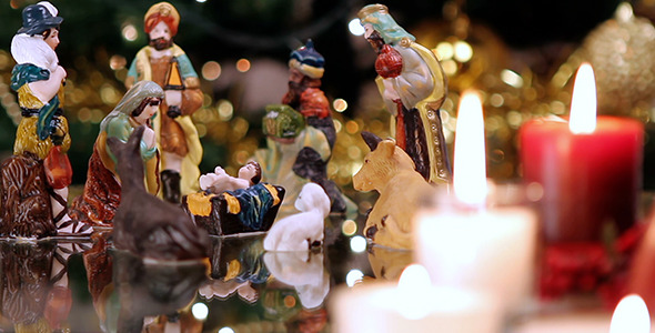 Christmas Nativity Scene with Candles 4