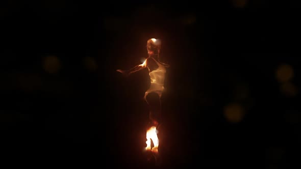 Dancing Ballet Fire Particles  - 3D Illustration