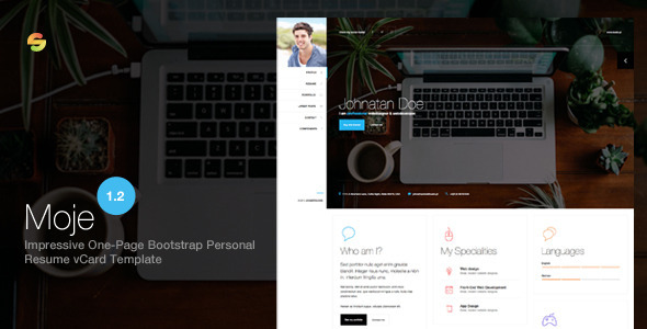 Moje - Responsive Bootstrap Personal Resume vCard HTML / CSS Theme