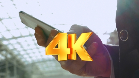 Male Hand Writing Message On Smartphone alt