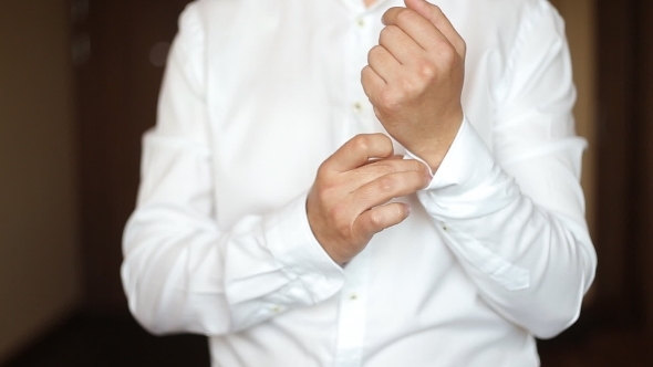 Finishing The Cuff. Cuff With Cufflink Being Put alt