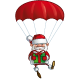 Happy Santa - Parachute Holding a Gift - GraphicRiver Item for Sale