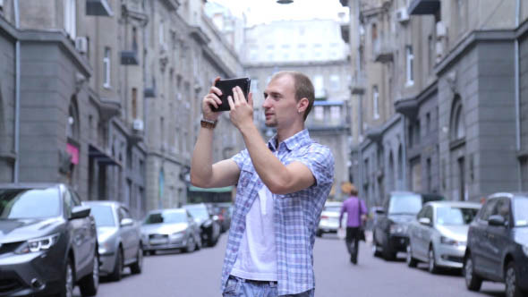 Man Photographed Old City