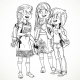 Three Schoolgirl with a Schoolbag Socialize - GraphicRiver Item for Sale