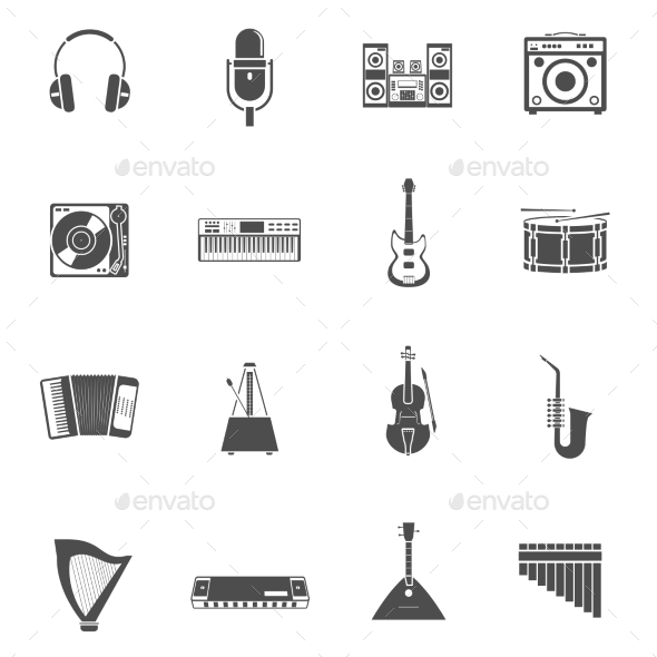 Musical Instruments Icons Set