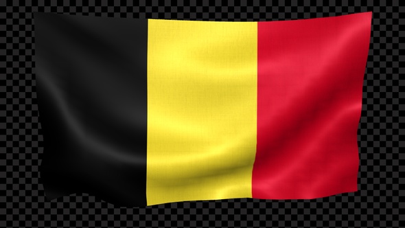 Belgium Flag Waving Looped