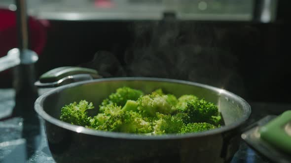 Freshly Steamed Green Broccoli