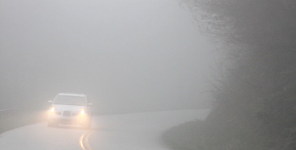 Car Driving on Foggy Mountain Road 2