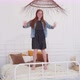 Happy Girl Having Fun and Jumping on White Bed - VideoHive Item for Sale